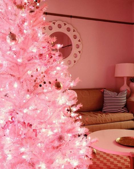 VOGUE - Árvores de Natal em cor-de-rosa