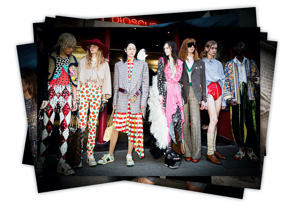 Final do desfile primavera/verão 2019 da Gucci. Artwork by Mariana Matos. © ImaxTree