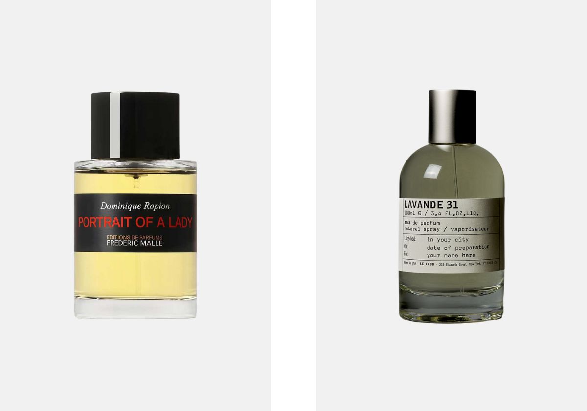 Eau de Parfum Portrait of a Lady by Dominique Ropion 100ml, € 345, Frederic Malle, na SKINLIFE; Eau de Parfum Lavande 31 100ml, € 298, Le Labo.