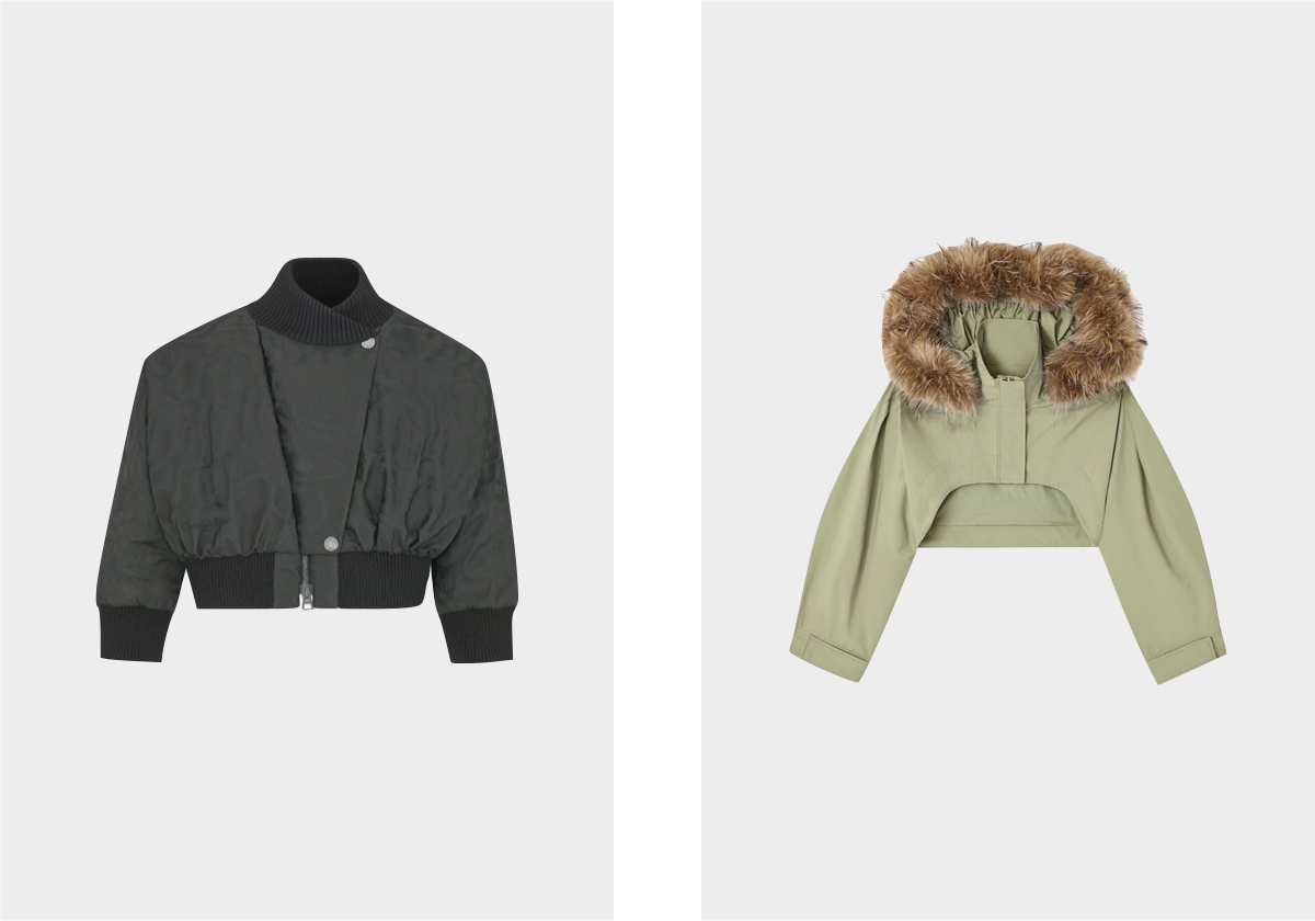 Em tecido técnico, € 3.800, Dior; em nylon reciclado, € 445, Ganni.