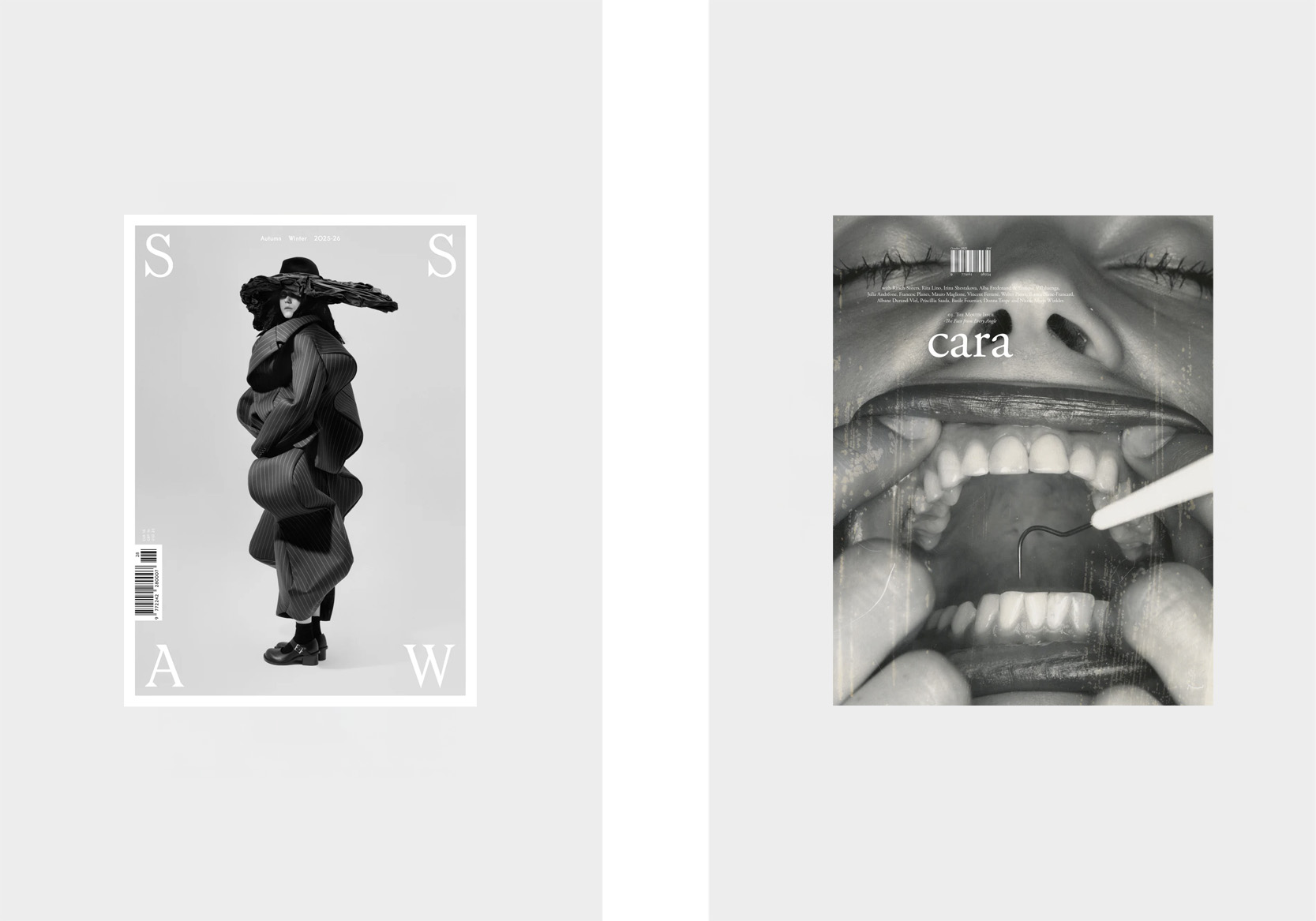 SSAW Autumn Winter 2025, € 18, em ssawmagazine.com; CARA N°3, € 28, em kdpresse.com.