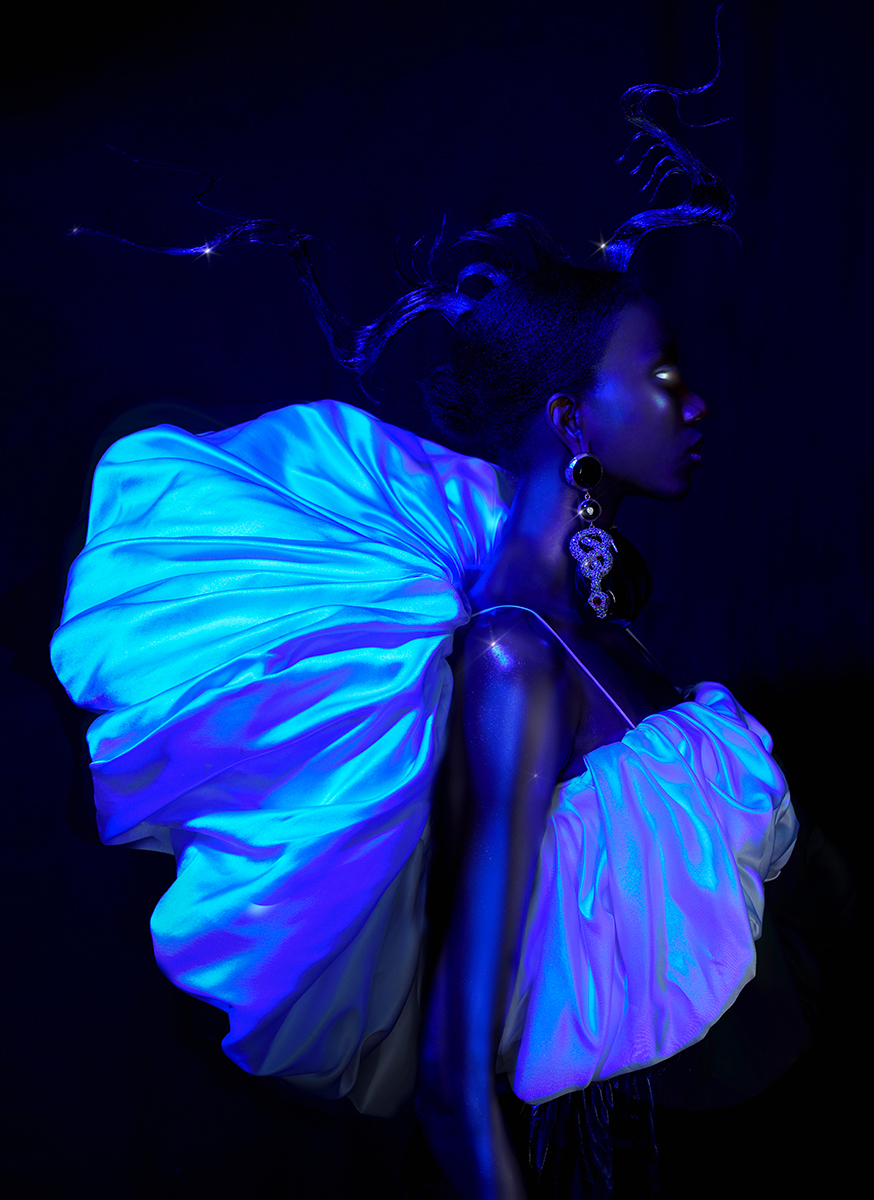 Fotografia de Eva Wang em colaboração com o Creature Studio. Styling de Joana Dacheville. Direção criativa de Agathe Philippart e Joana Dacheville. Produção 3D de Studio Infinity. CGI de Nina Doll. Vogue Portugal, abril de 2021.