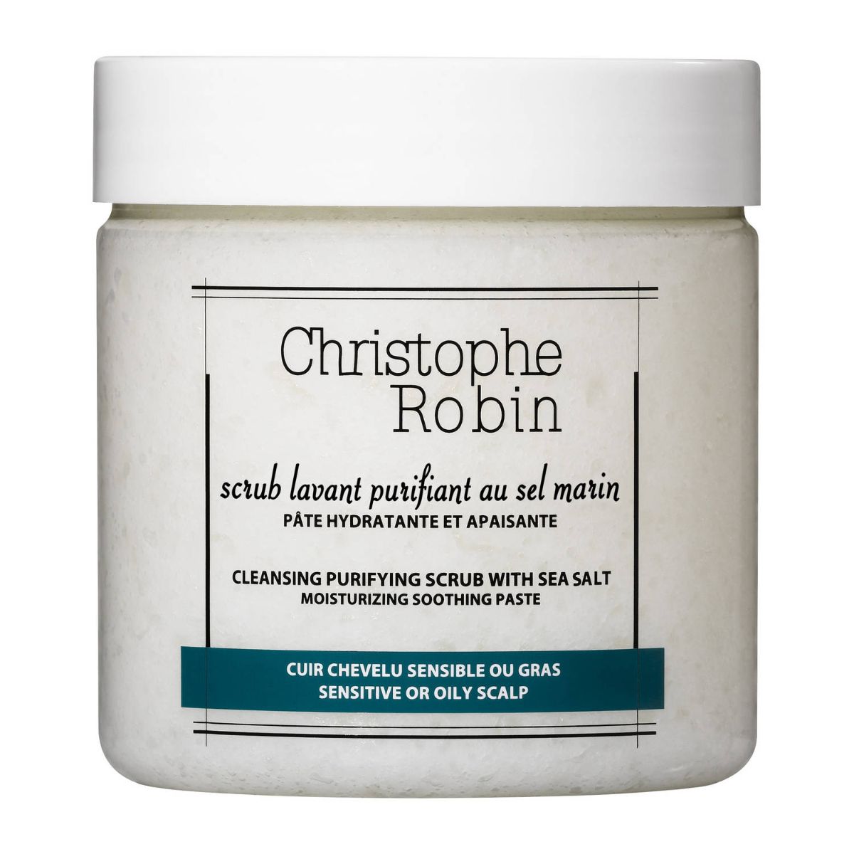Esfoliante de couro cabeludo com sal marinho, € 38,90, Christophe Robin, na Sephora