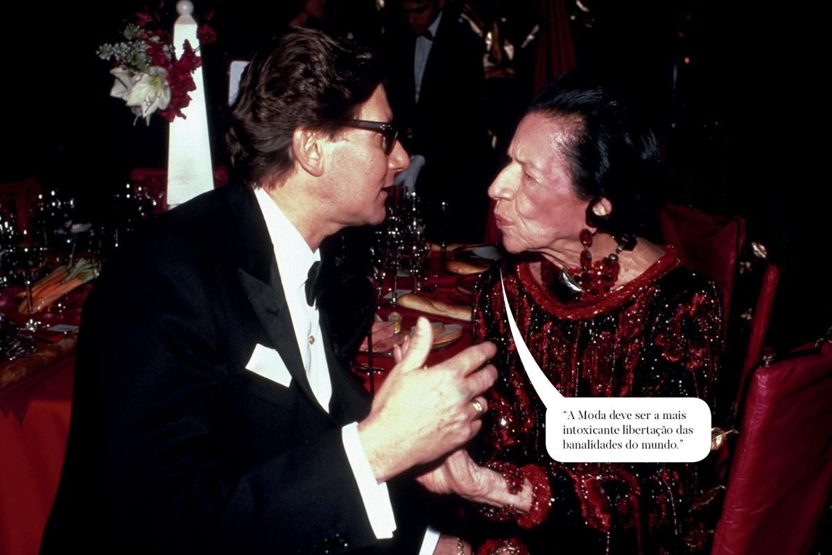 Com Yves Saint Laurent, 1983.