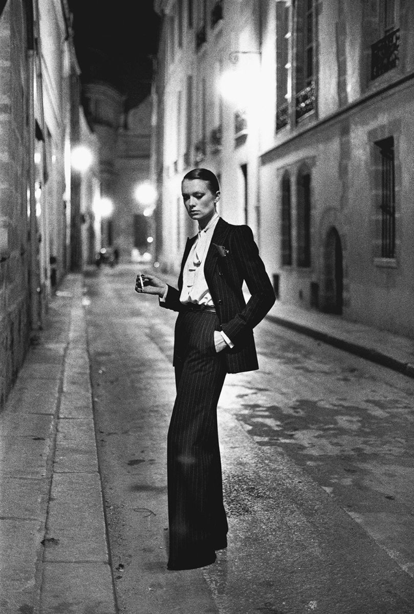 Rue Aubriot, Yves Saint Laurent, French Vogue, Paris 1975. Helmut Newton © The Helmut Newton Estate / Maconochie Photography