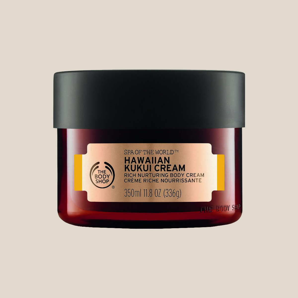 Creme de corpo Hawaiian Kukui da gama Spa of the World, € 26, The Body Shop.