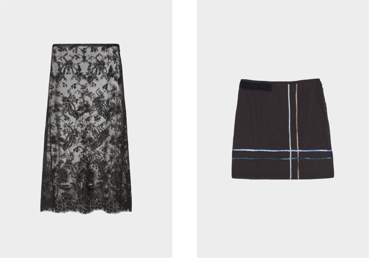 Saua em renda, € 2.800, Fendi; saia no 3078 / Meridiana em viscose e algpdão, € 310, Paloma Wool.