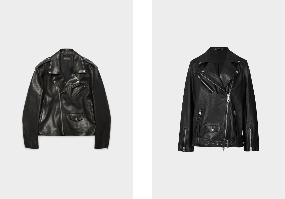 Anu Perfecto, € 2.990, Ann Demeulemeester; Billie, € 54, All Saints.