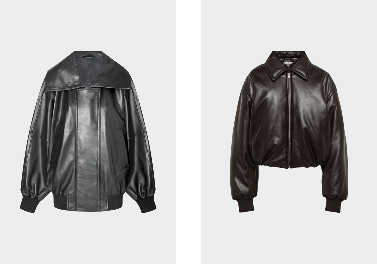 Da coleção Selection, € 299,99, Mango; em pele, € 890, Acne Studios, em mytheresa.com.