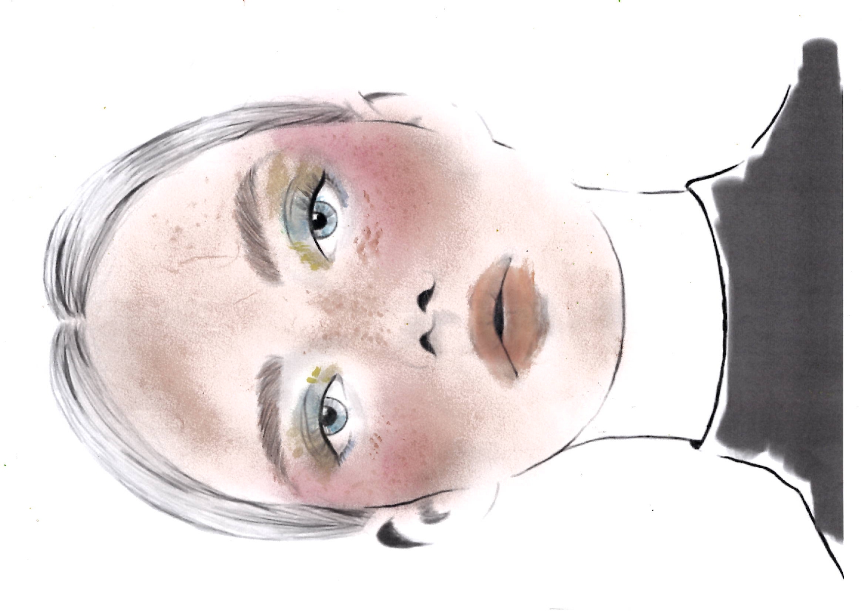 Um dos face charts que serviu como base para o look de maquilhagem da atriz