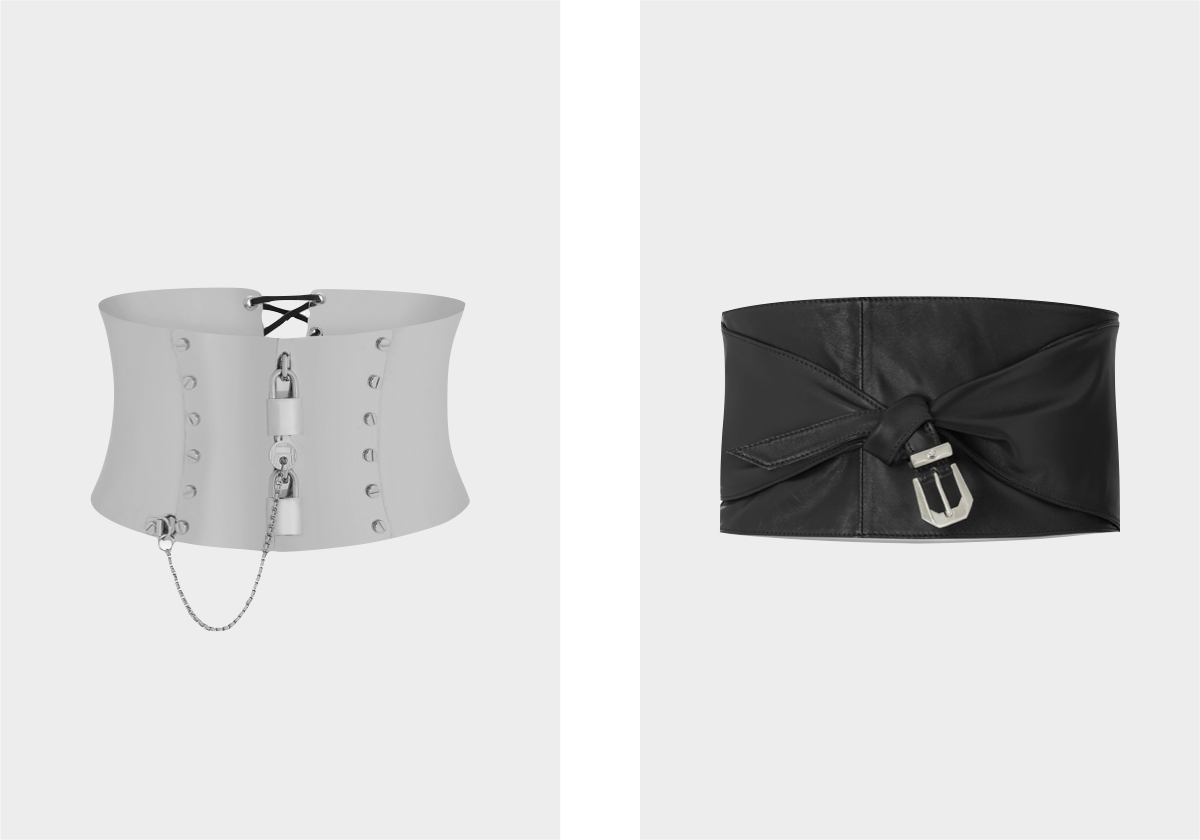 Corset em metal, €5.500, Dilce& Gabbana; Medusa Heritage, € 1.15, Versace.