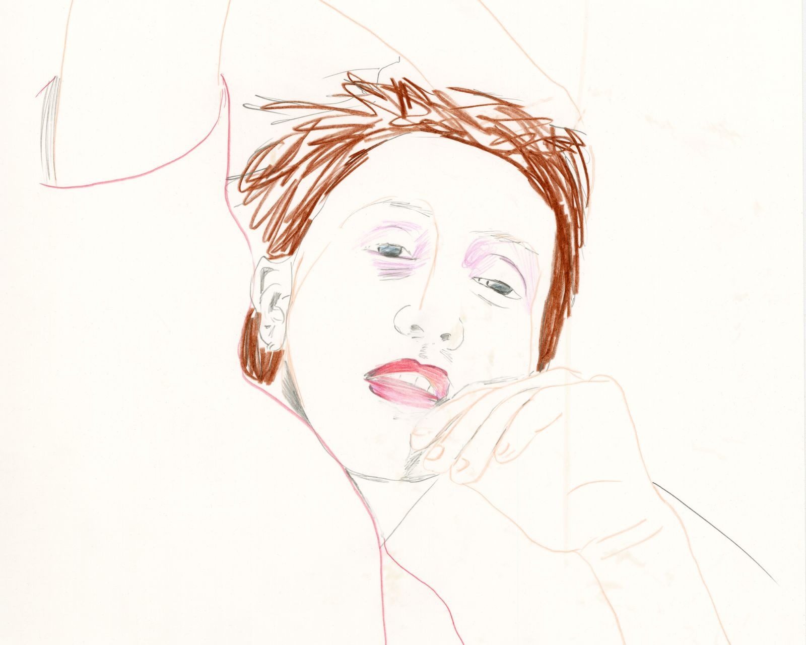 Um desenho de Collier Schorr que evoca ternura e sensualidade.