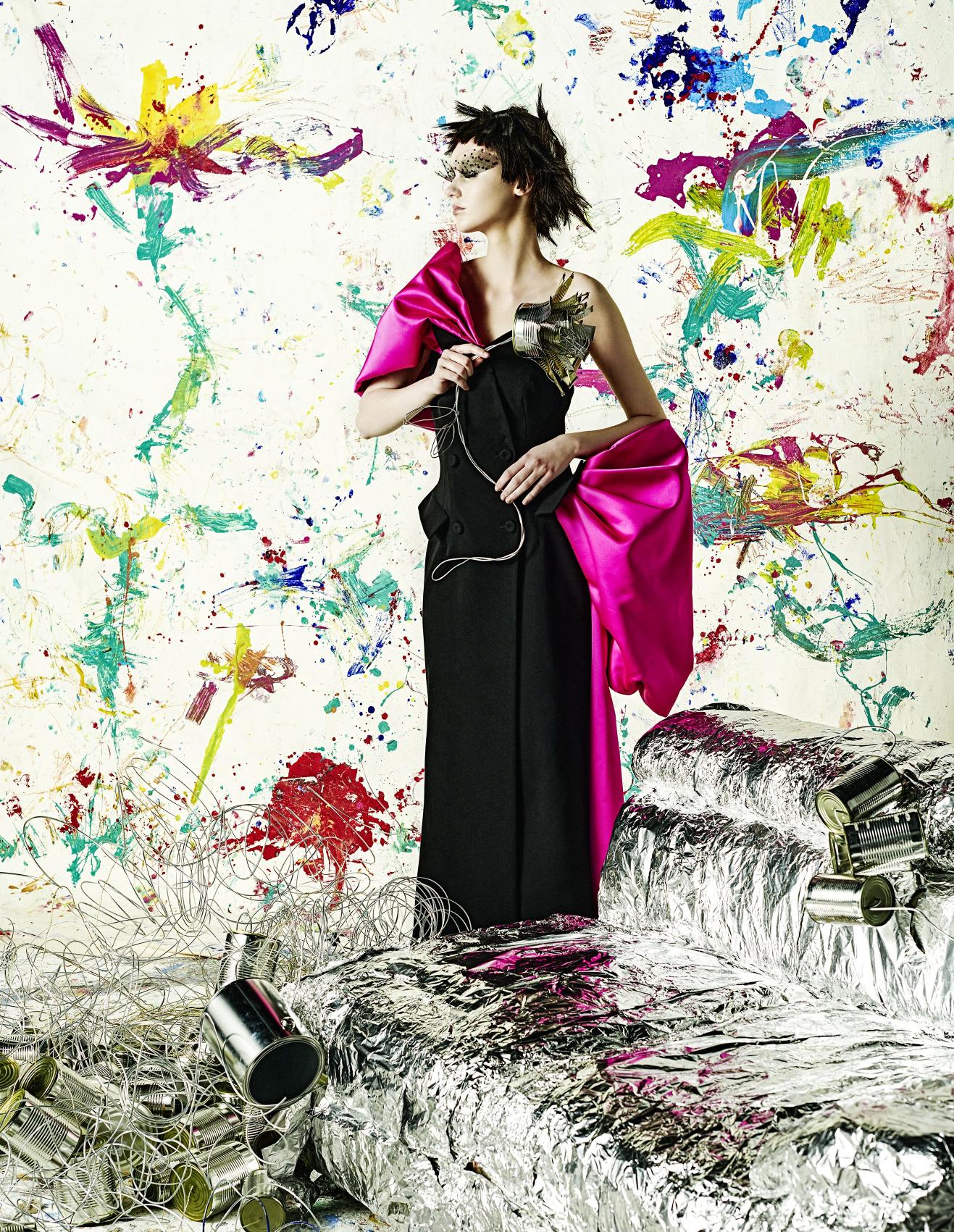 Ferdane: vestido e calças, GAURAV GUPTA ALTA-COSTURA.