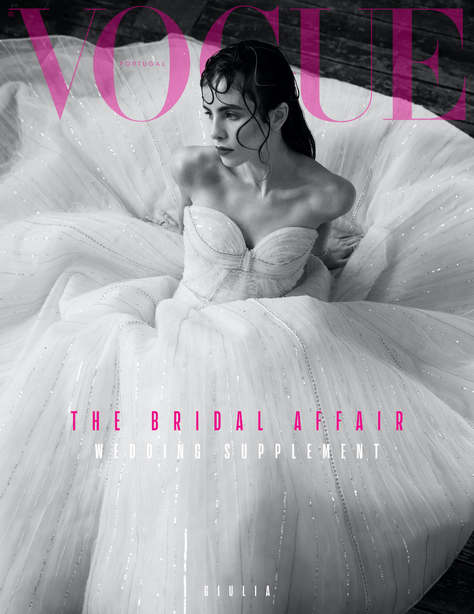 Giulia para o suplemento The Bridal Affair
