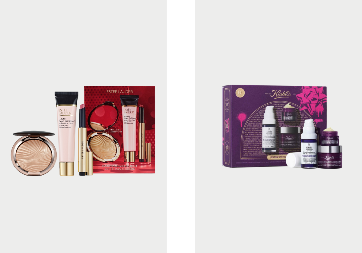 Coffret Uncover Radiance Glow, €100, Estée Lauder no El Corte Inglés; coffret Seriously Correcting, €70,85, Kiehl's.
