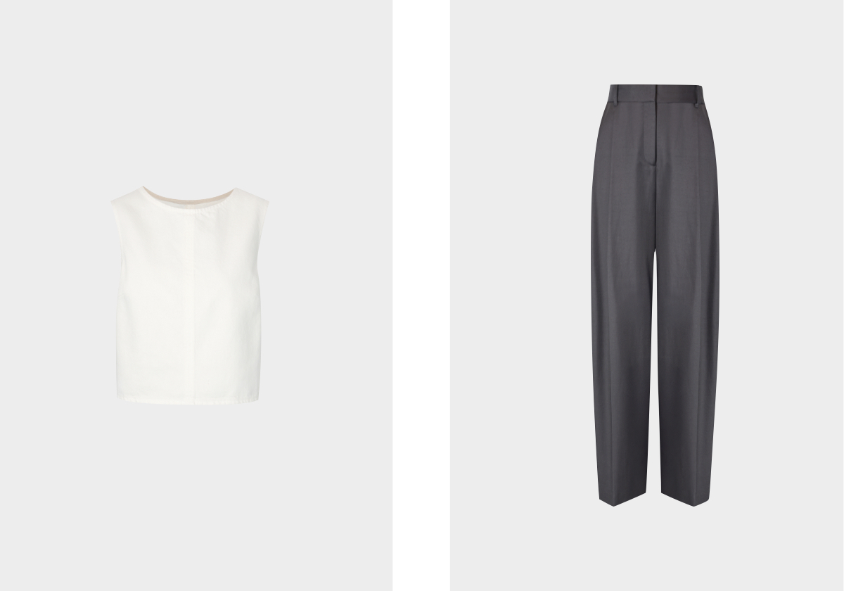 Top, € 29,99; calças, € 49,99.