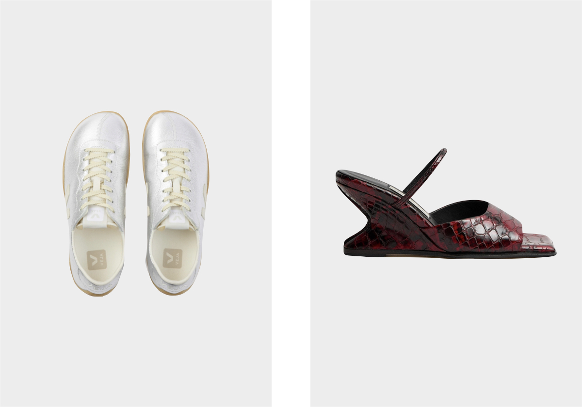 Ténis Jitsu, € 170, Veja; mules Egle, € 350, Miista.