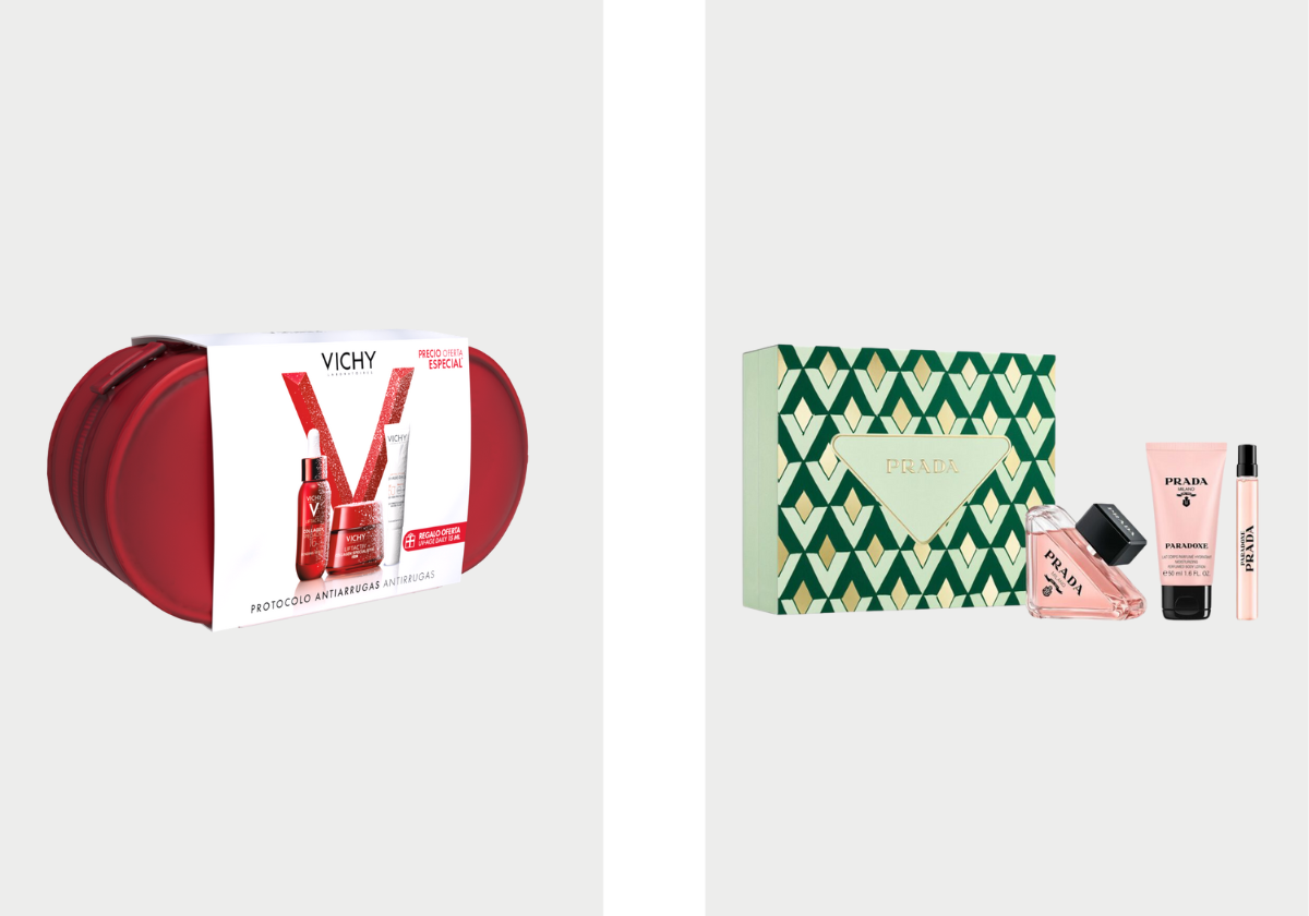 Liftactiv Coffret Collagen Specialist 16, 56,70€, Vichy; Paradoxe Eau de Parfum Coffret, 105€, Prada na Sephora.