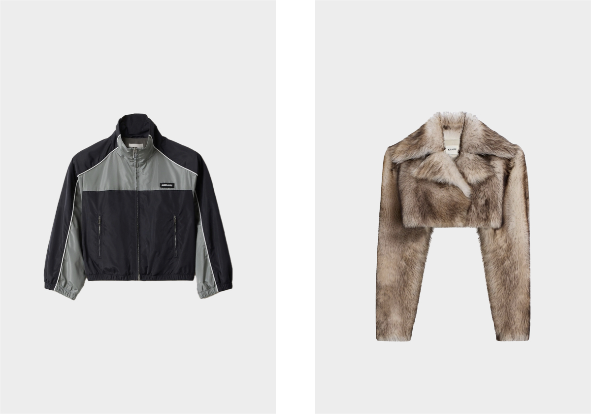 Em poliéster reciclado, € 2.450, Miu Miu; Stallone, € 7.660, Khaite.