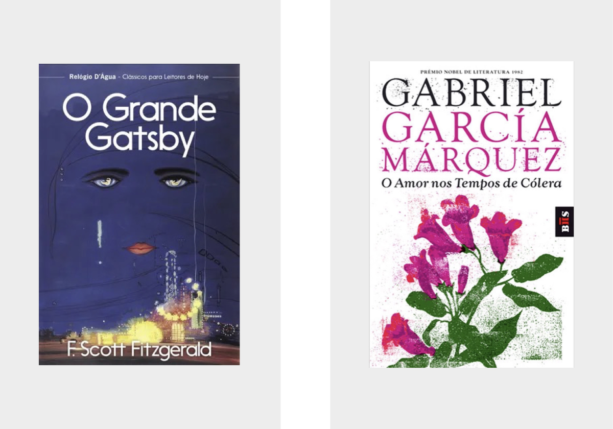O Grande Gatsby, de F. Scott Fitzgerald, €12, em Bertrand.pt; O Amor nos Tempos de Cólera, de Gabriel García Márquez, €9,95, em Bertrand.pt.