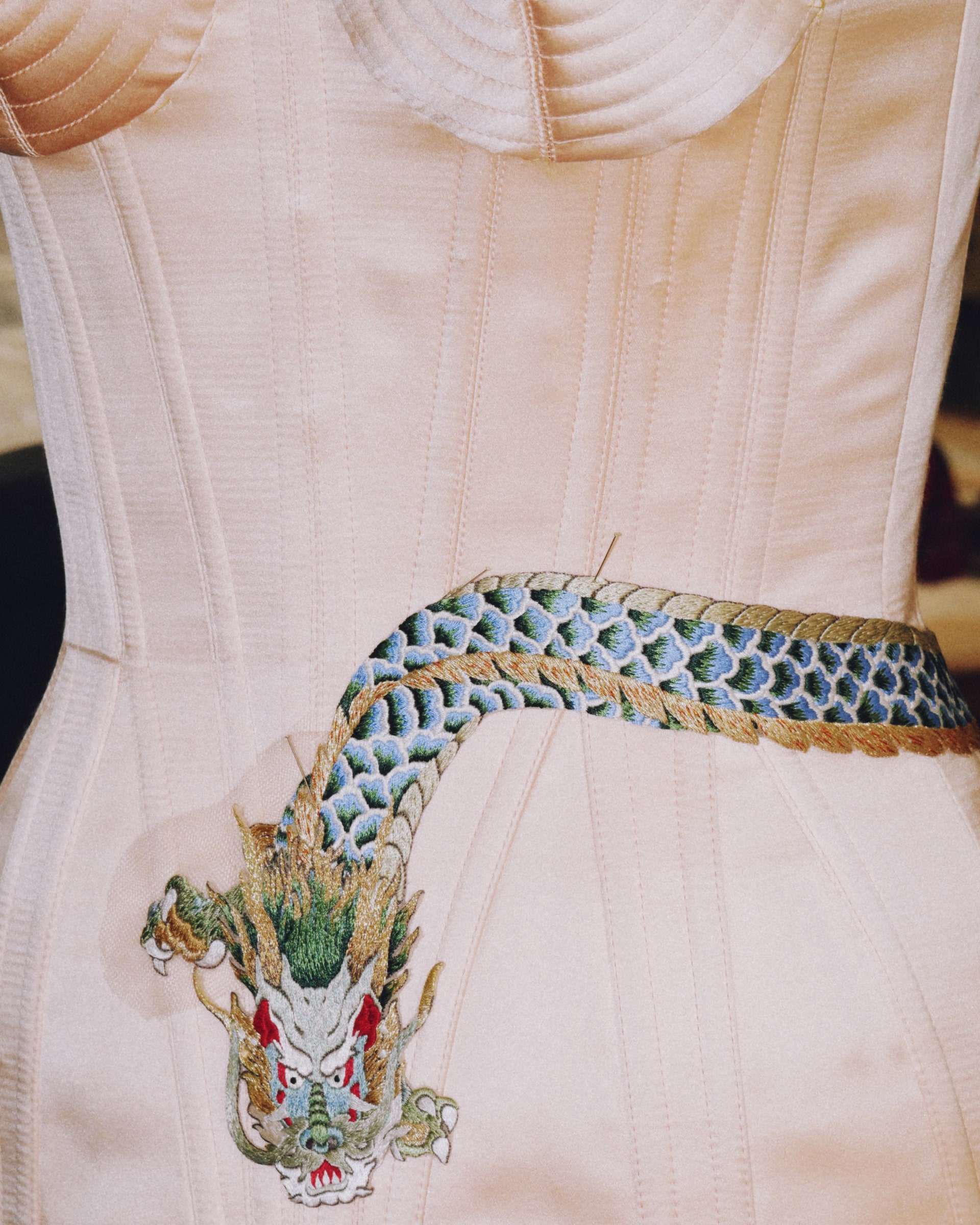 Close up de um work in progress. © Cortesia Jean Paul Gaultier