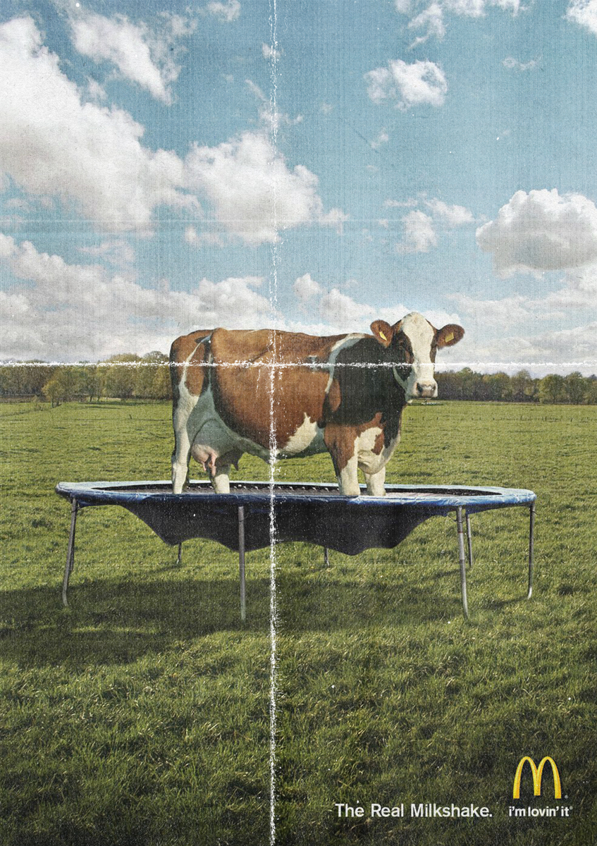 © McDonald’s decided to shake things up, or shake milk up, and put out this add for their new “real” milkshakes.