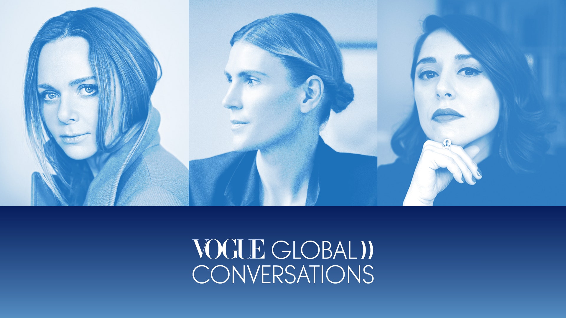 Stella McCartney, Gabriela Hearst e Eugenia de la Torriente, diretora da Vogue Espanha