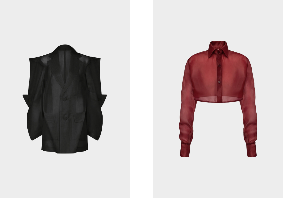 Casaco no. 15, € 2.115, Issey Miyake; camisa organza, € 238, LIKA.