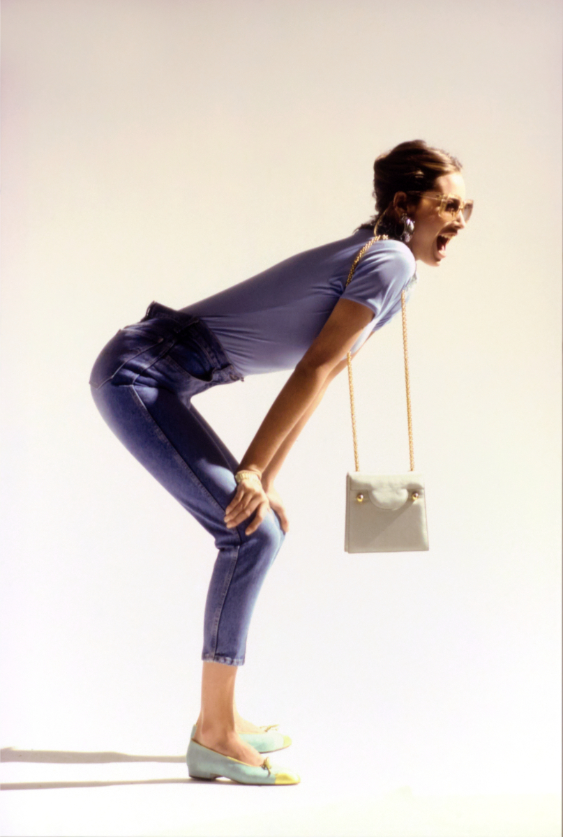 Christy Turlington em calças de ganga Emporio Armani Jeans, Vogue, Março 1990