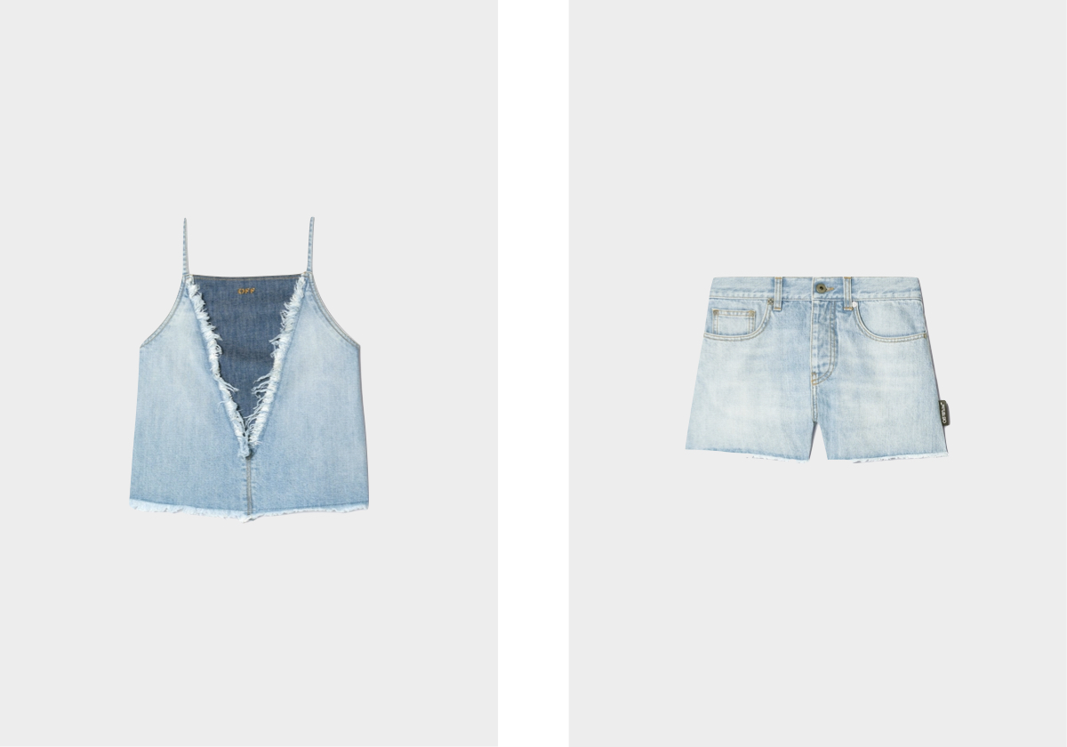 Top e calções Doll, € 525 e € 395, Off-White.