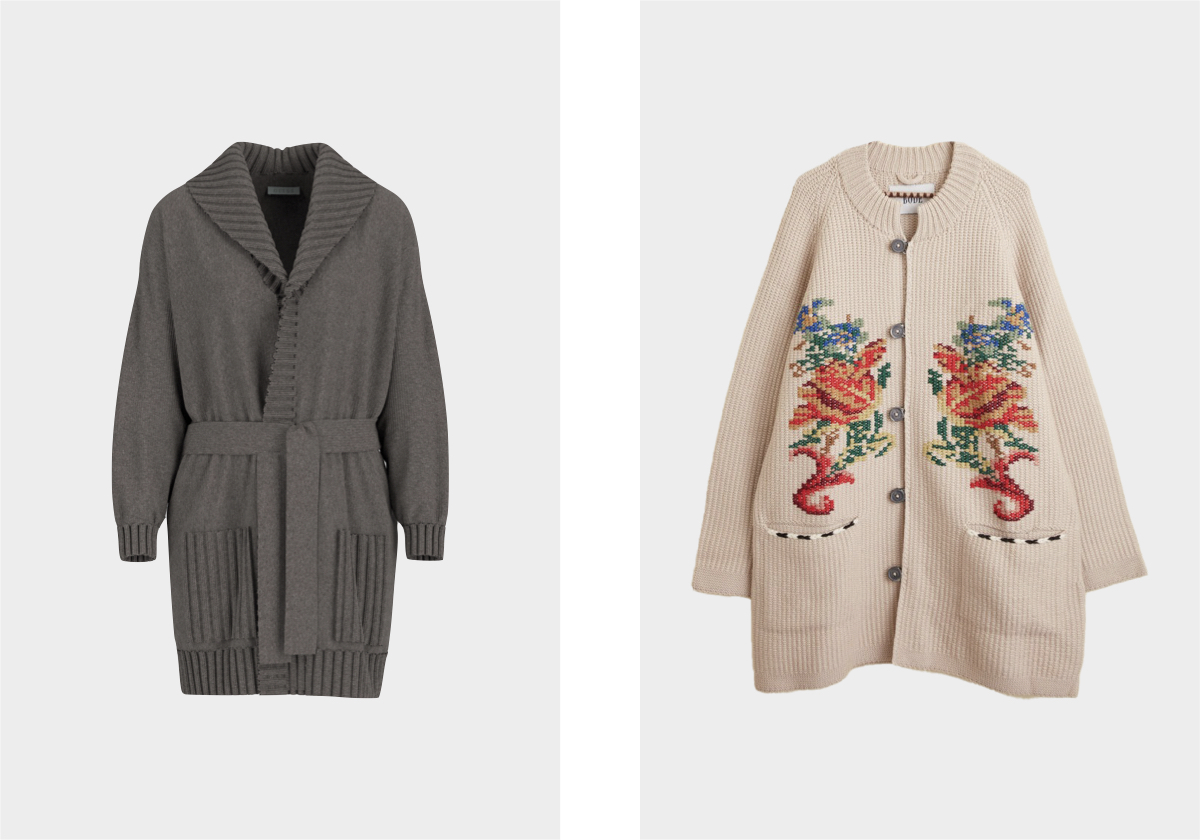 Em viscose, € 120, Guess; Cod em lã, € 1.350, Bode.
